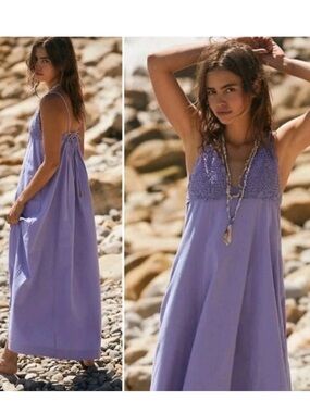 Free People Crochet Lovey Maxi Dress, NWT